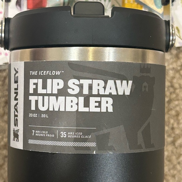NWT Stanley IceFlow Flip Straw Tumbler - Black 20 oz - Picture 7 of 7